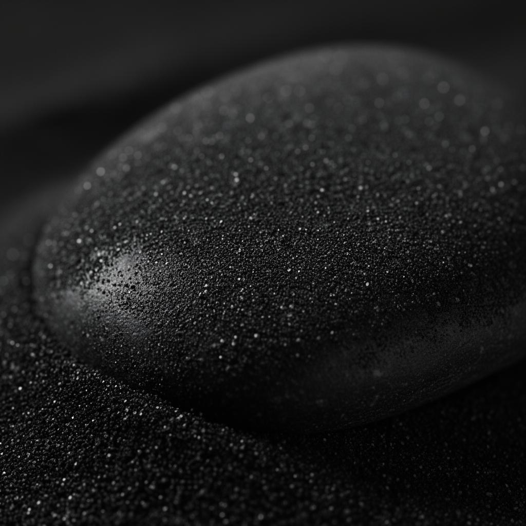 Macro de la textura Jet Black mate de moqueta de piedra